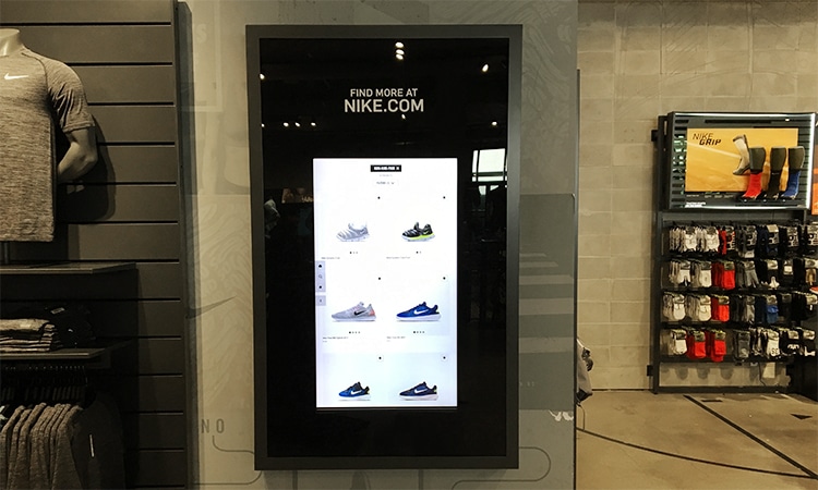 Interactive displays in a nike clearance store