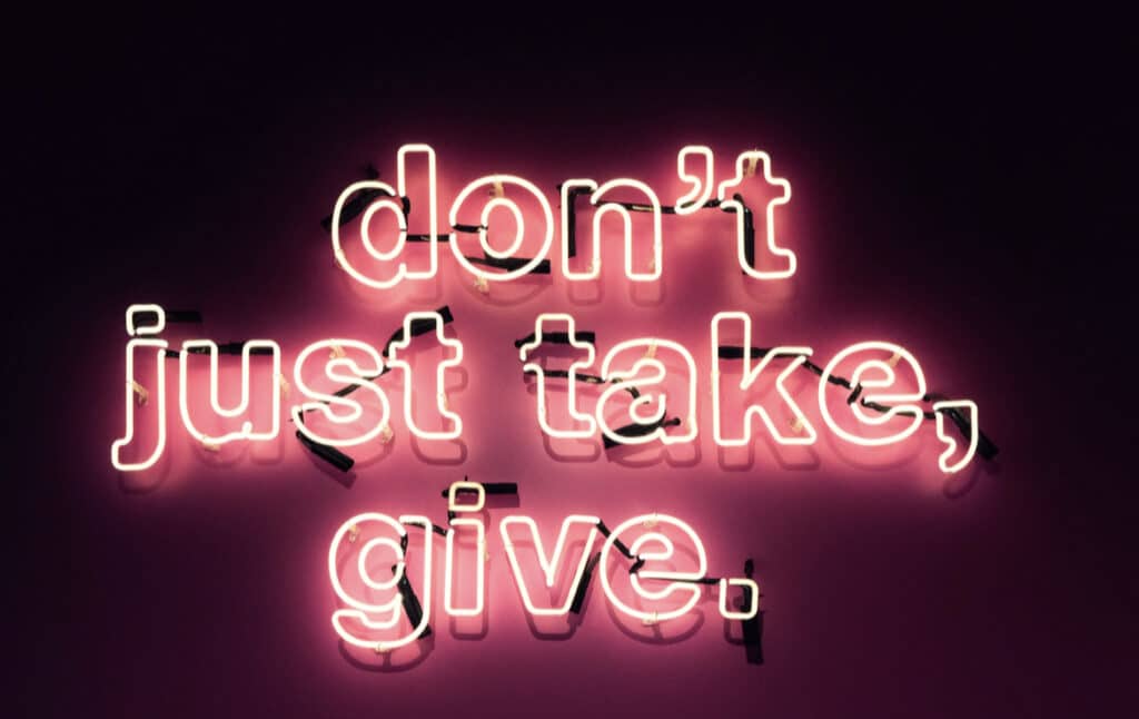 Dont just take, give. Donation